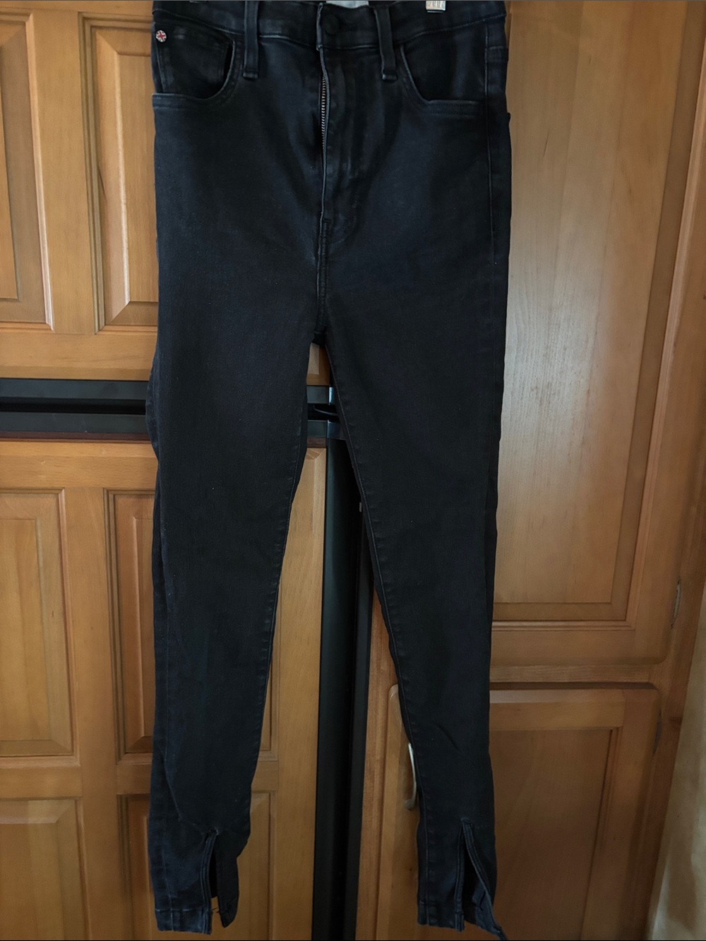 Hudson Jeans Black High-Rise Skinny Jeans with Ankle Zips